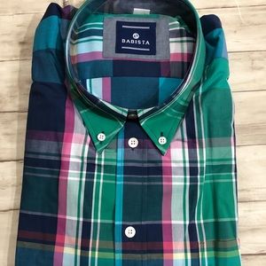 Men NEW Babista Europe L/S Plaid Shirt 2XL N70